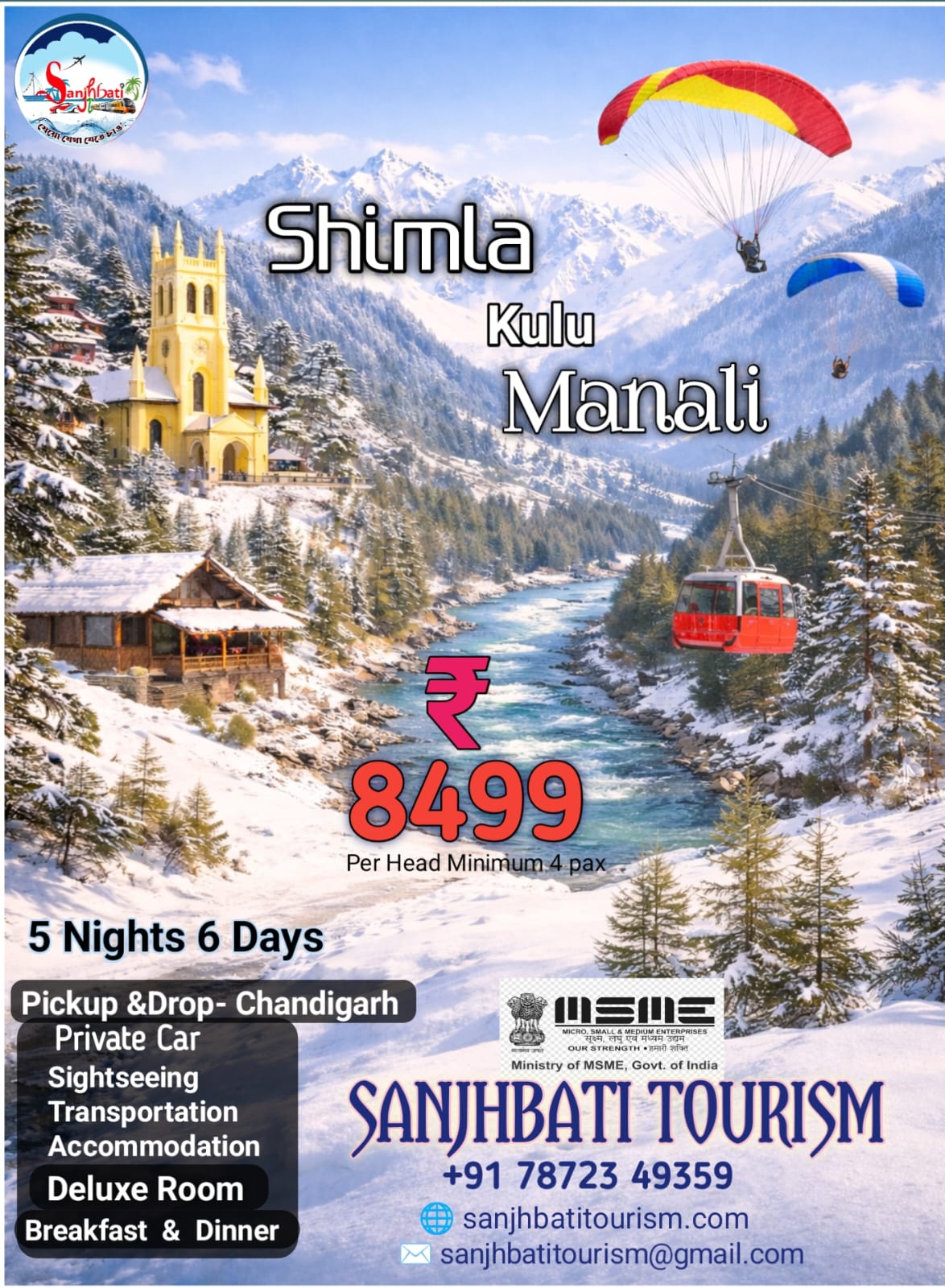 Shimla Kulu and Manali